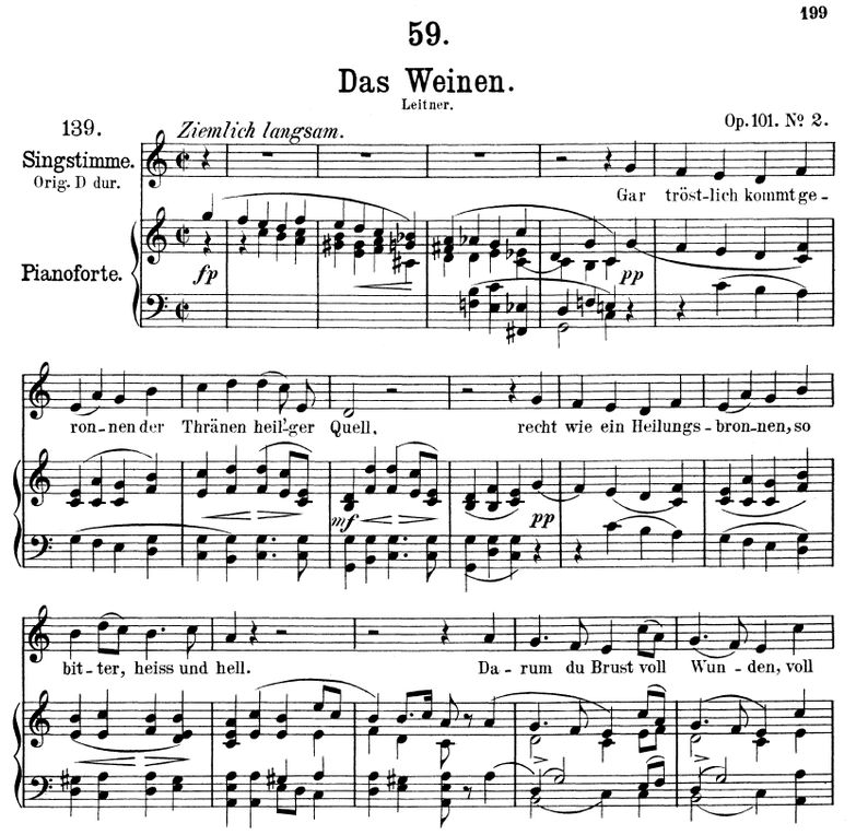 Das Weinen D.926 in C Major. F. Schubert. Vol II. ...