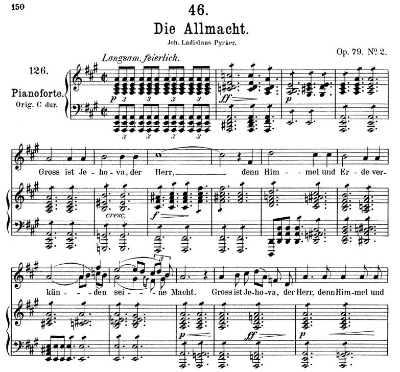 Die Allmacht D.852 in A Major, F. Schubert. Vol II...