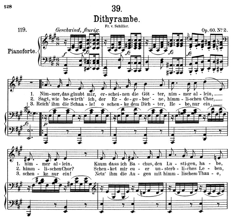 Dityrambe D.801 in A Major, F. Schubert. Vol II. P...