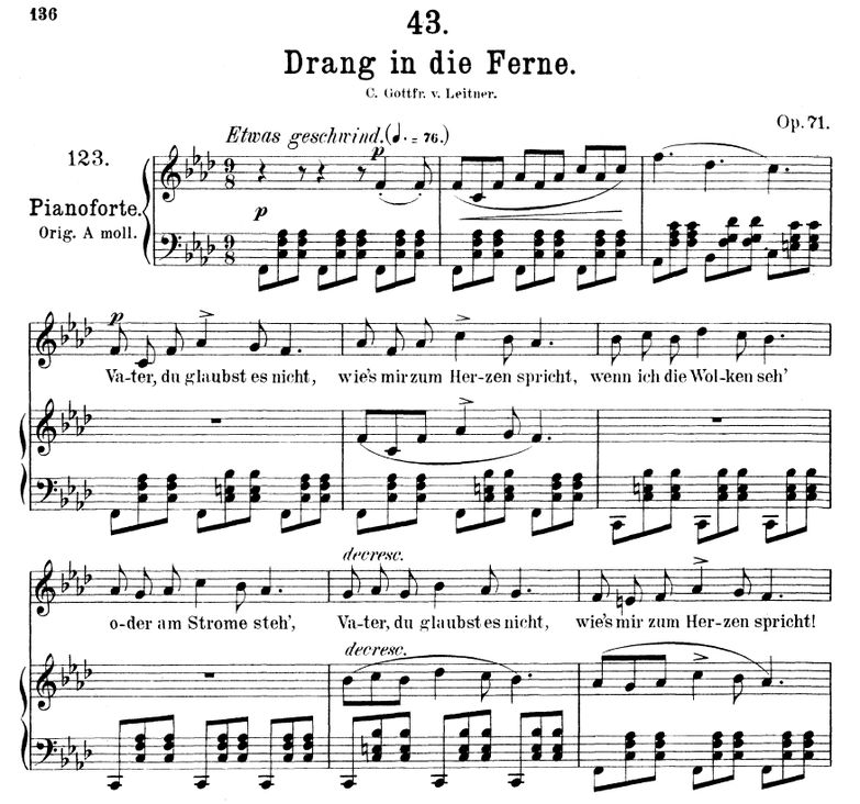 Drang in die Ferne D.770 in F Minor, F. Schubert. ...