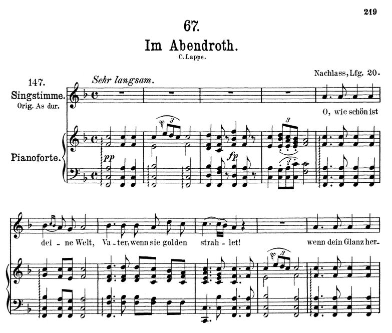 Im Abendrot D.799 in F Major. F. Schubert. Vol II....