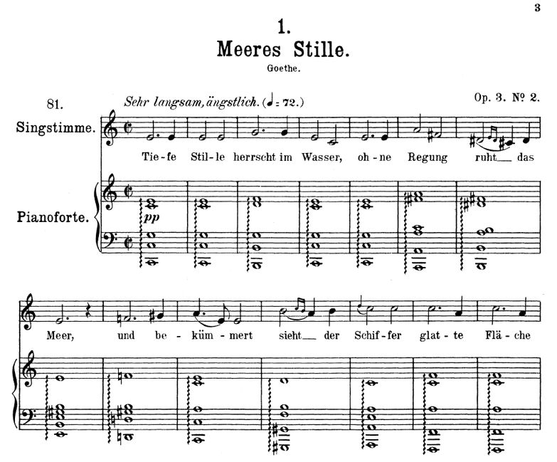 Meeres stille D.216 in C Major. F. Schubert. Vol I...
