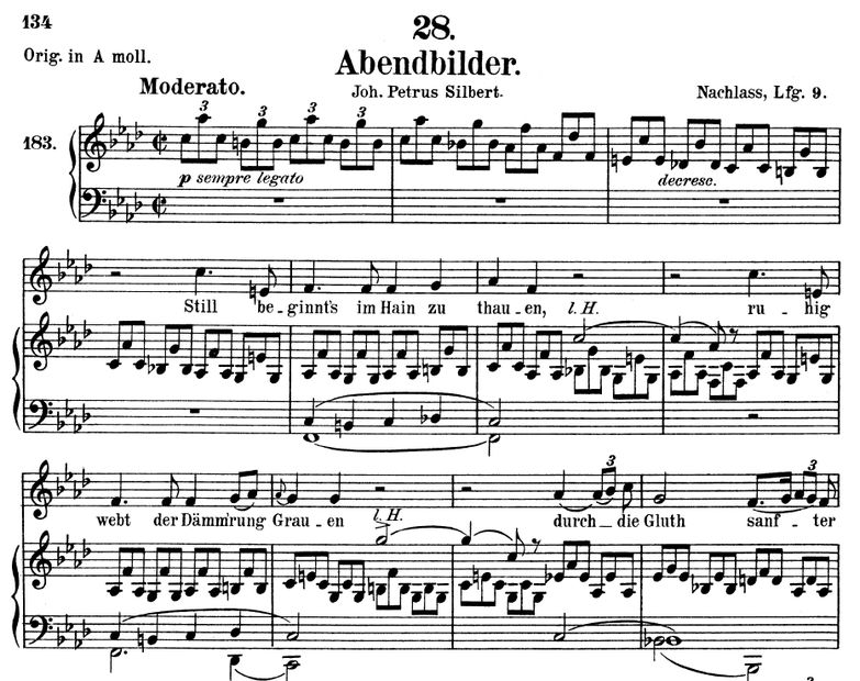 Abendbilder D.650 in F Minor. F. Schubert. Vol III...