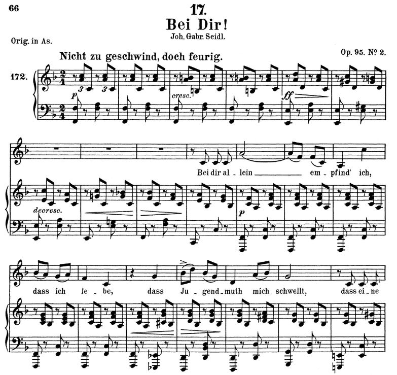 Bei Dir! D.866-2 in F Major. F. Schubert. Vol III....