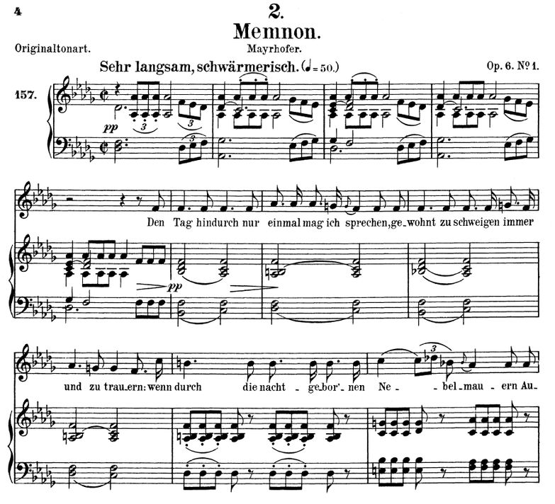 Memnon D.541 in D Flat Major.  F. Schubert. Vol II...
