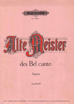Old masters of Bel Canto, a Selection of Italian S...