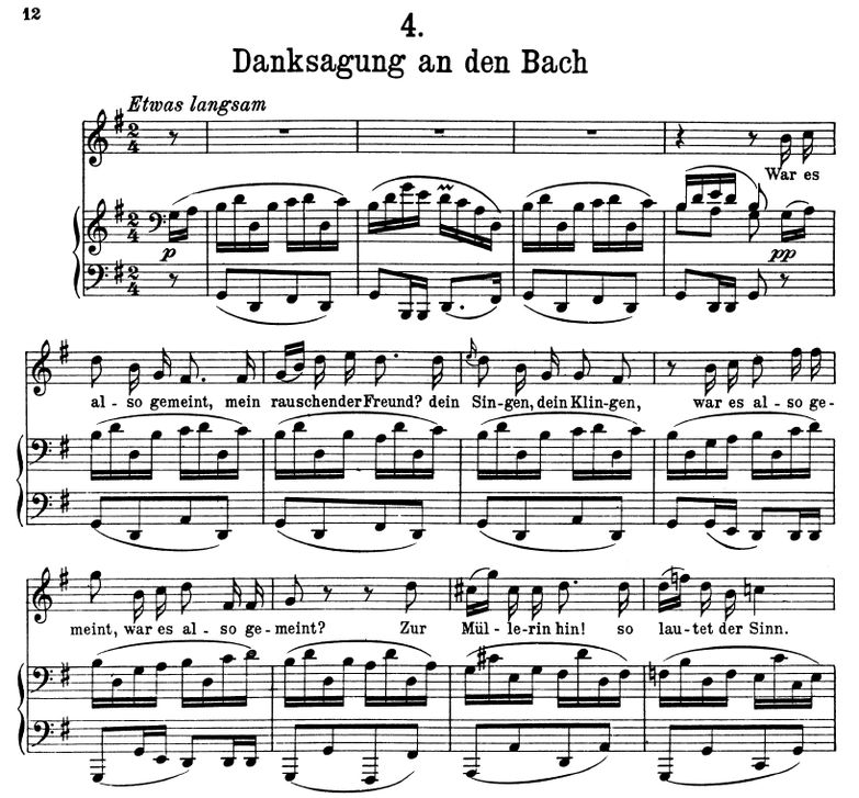 Danksagung an den Bach D.795-4 G Dur. F. Schubert ...