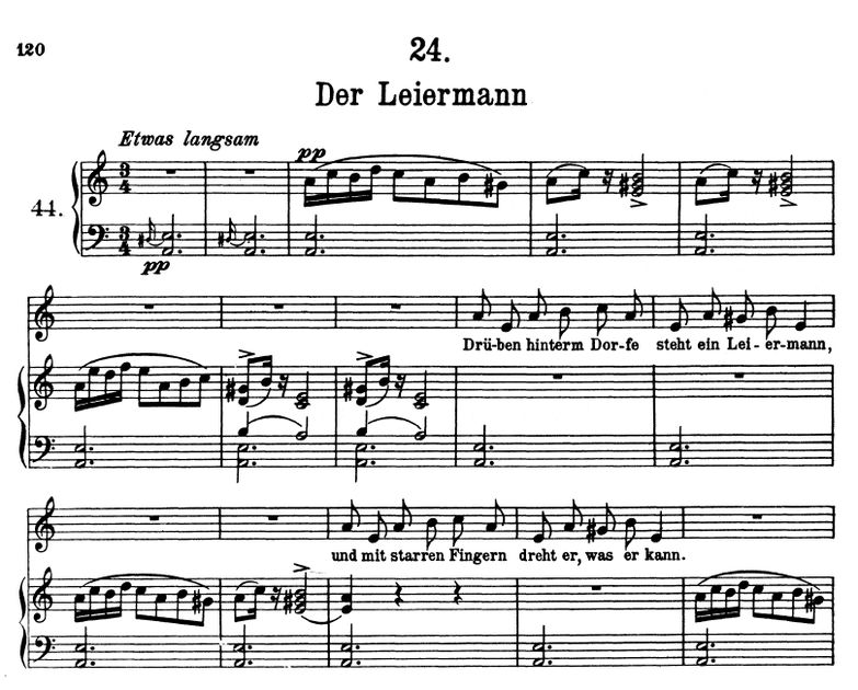 Der Leiermann D.911-24 A Moll. F. Schubert. Band I...