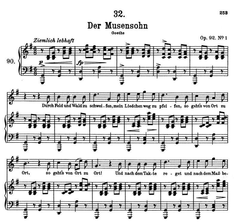 Der Musensohn D.764 G Dur. F. Schubert. Band I. Pe...