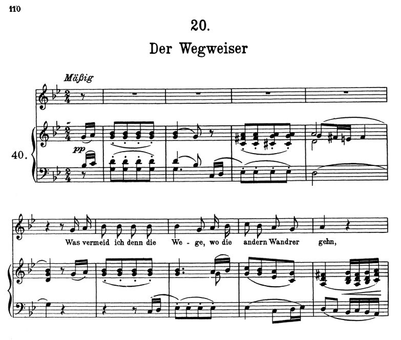 Der Wegweiser D.911-20 G Moll. F. Schubert. Band I...