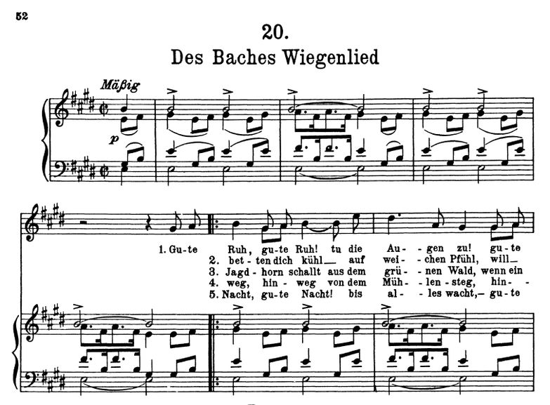Des Baches Wiegenlied D.795-20  E Dur. F. Schubert...
