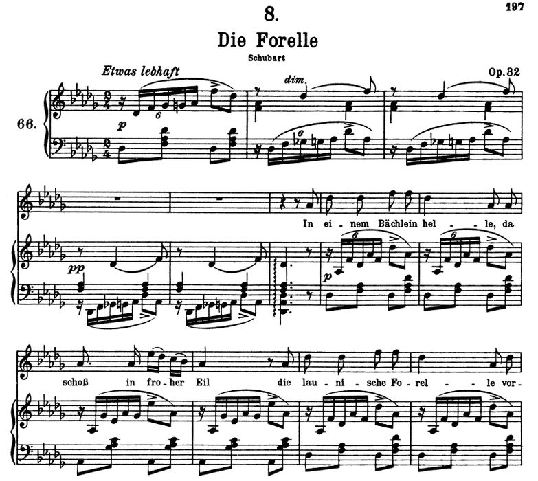 Die Forelle D.550 Des-Dur. F. Schubert. Band I. Pe...