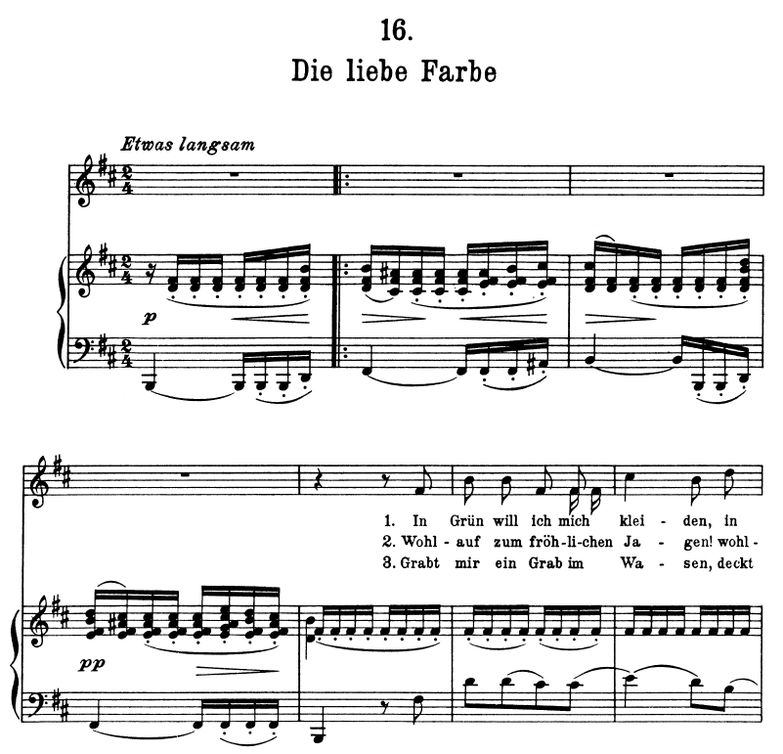 Die liebe Farbe D.795-16 H Moll, F. Schubert (Die ...