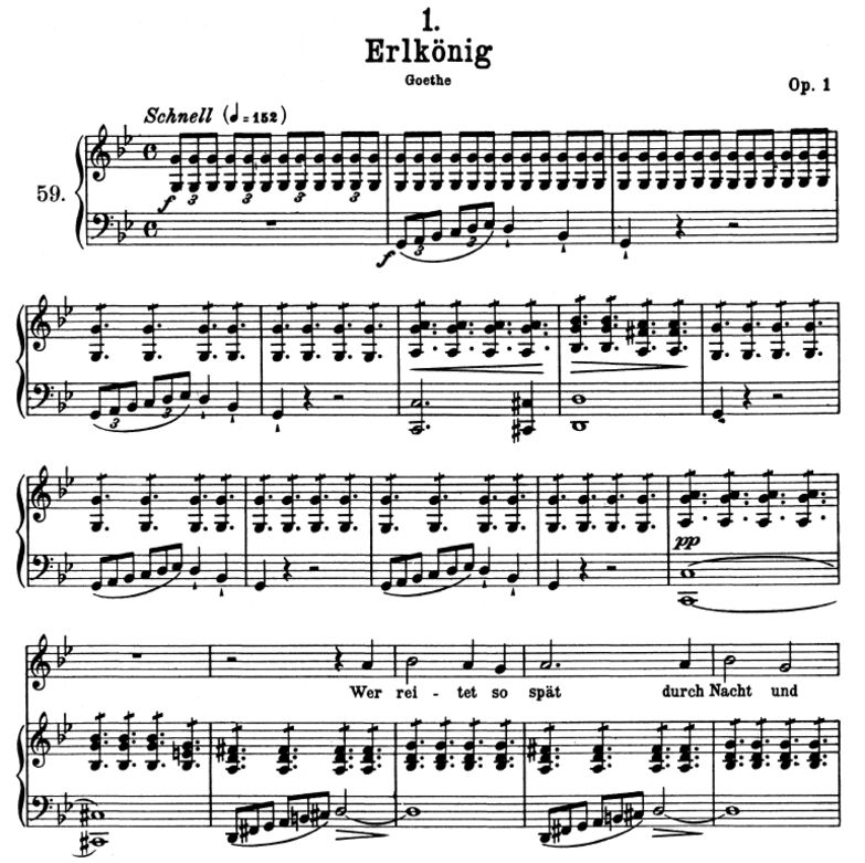 Erlkönig D.328 G Moll, F. Schubert. Band I. Peters...