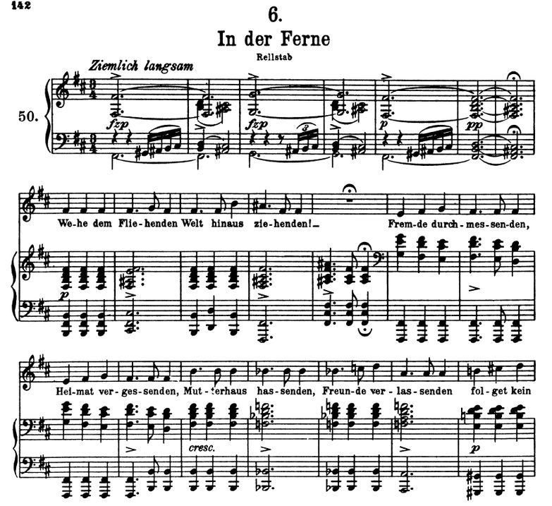 In der Ferne D.957-6, H Moll, F. Schubert. Band I....