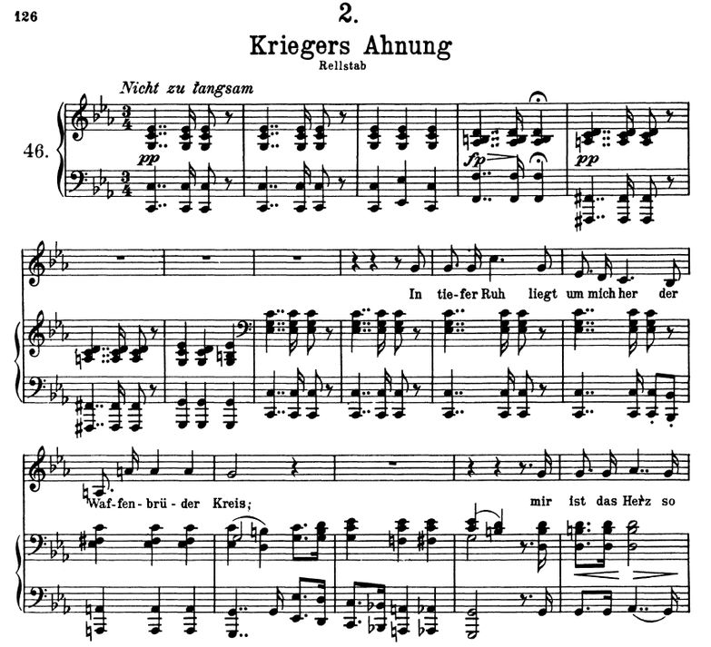 Kriegers Ahnung D.957-2 C Moll, F. Schubert. Band ...