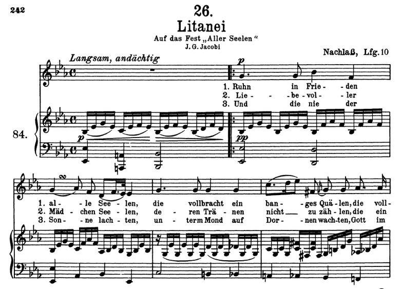 Litanei D.343 Es-Dur, F. Schubert. Band I. Peters ...