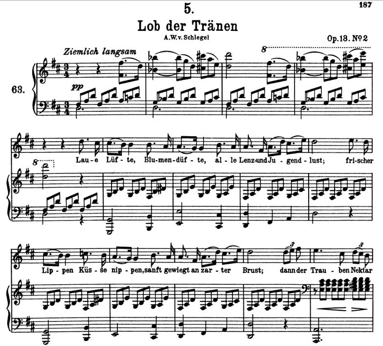 Lob der Tränen D.711 D Dur, F. Schubert. Band I. P...