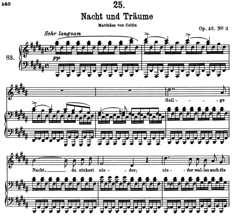 Nacht und Träume D.827, H-Dur, F. Schubert. Band I...