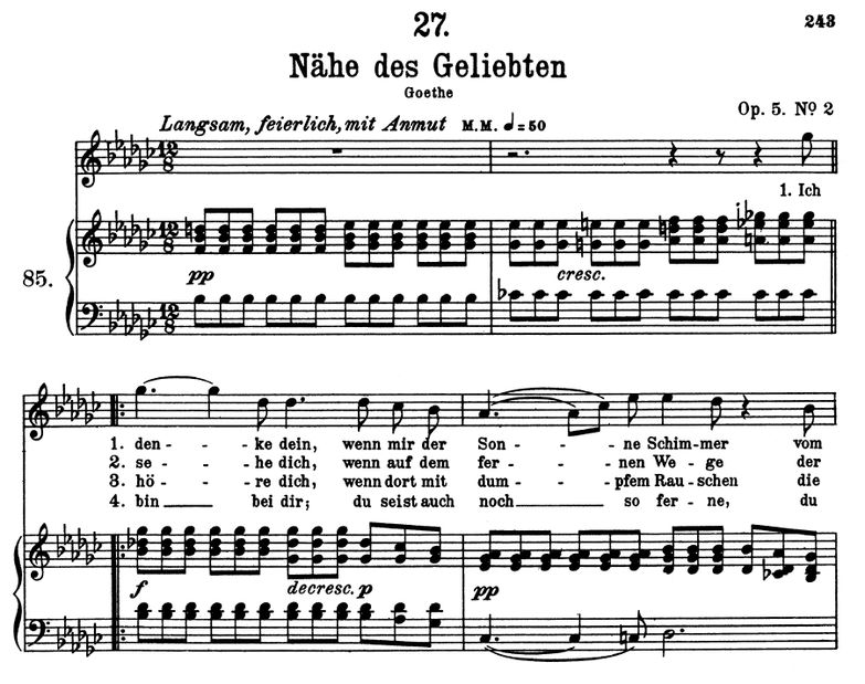 Nähe des Geliebten D.162 Ges-Dur, F. Schubert. Ban...