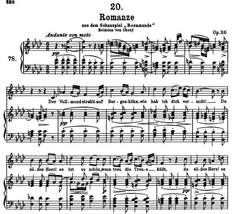 Romanze D.797 F Moll, F. Schubert. Band I. Peters ...