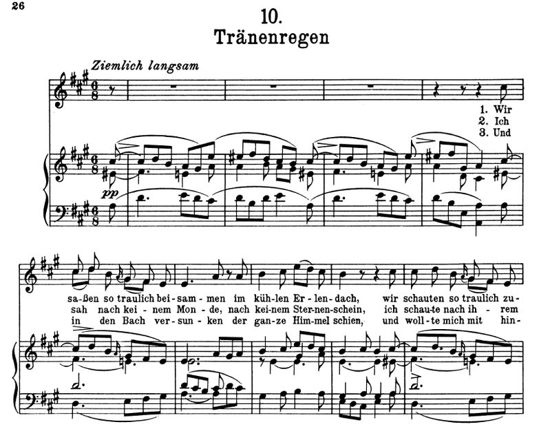 Tränenregen D.795-10 A-Dur, F. Schubert. Band I. P...