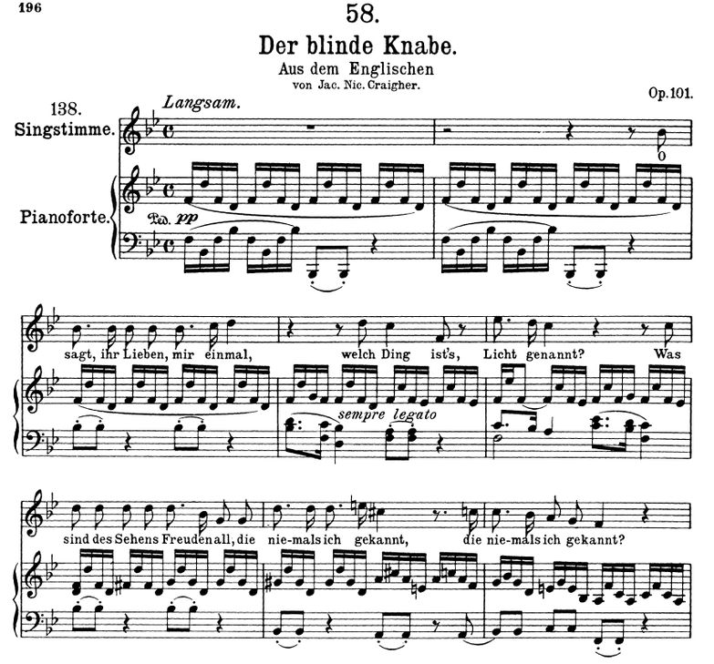 Der blinde Knabe D.833 B Dur, F. Schubert. Band I....