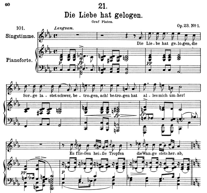 Die Liebe hat gelogen D.751 C Moll , F. Schubert. ...