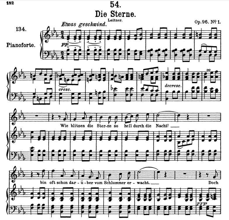 Die Sterne D.939 Es-Dur, F. Schubert. Band I. Pete...