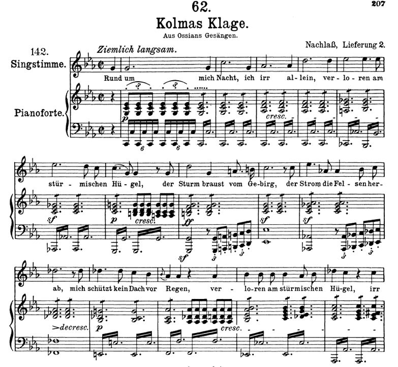 Kolma's Klage D.217 C Moll, F. Schubert. Band II. ...