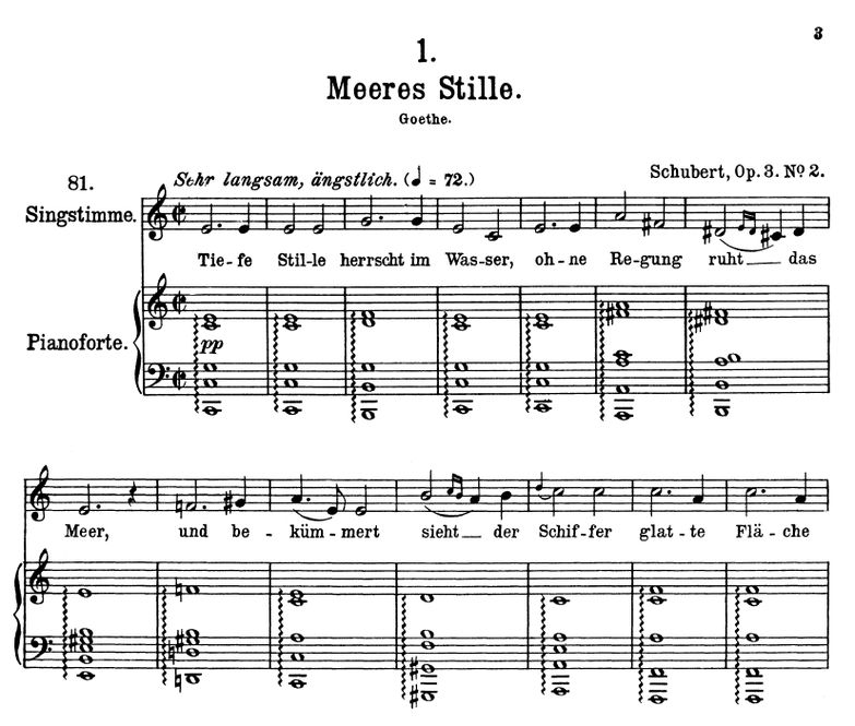 Meeres stille D.216 C Dur, F. Schubert. Band II. P...