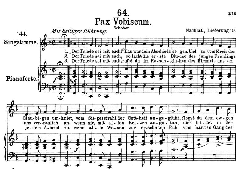 Pax vobiscum D.551 F-Dur, F. Schubert. Band II. Pe...