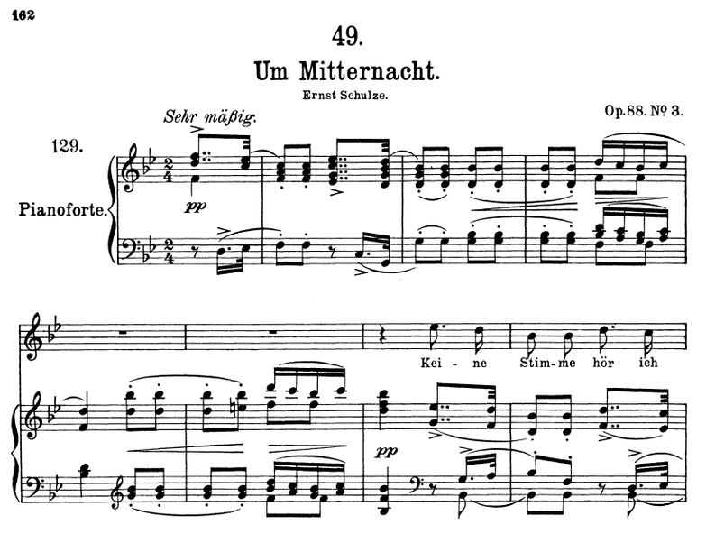 Um Mitternacht D.862 B-Dur, F. Schubert. Band II. ...