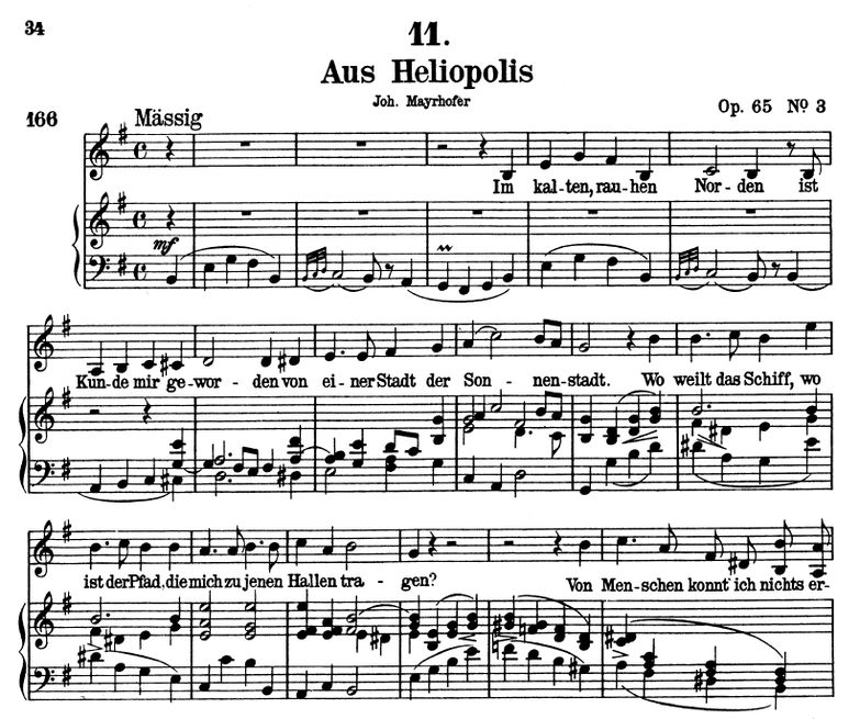 Aus Heliopolis D.753, E-moll, F. Schubert. Band II...