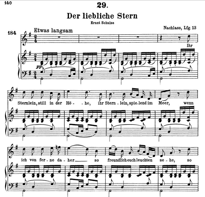 Der liebliche Stern D.861 G Dur, F. Schubert. Band...
