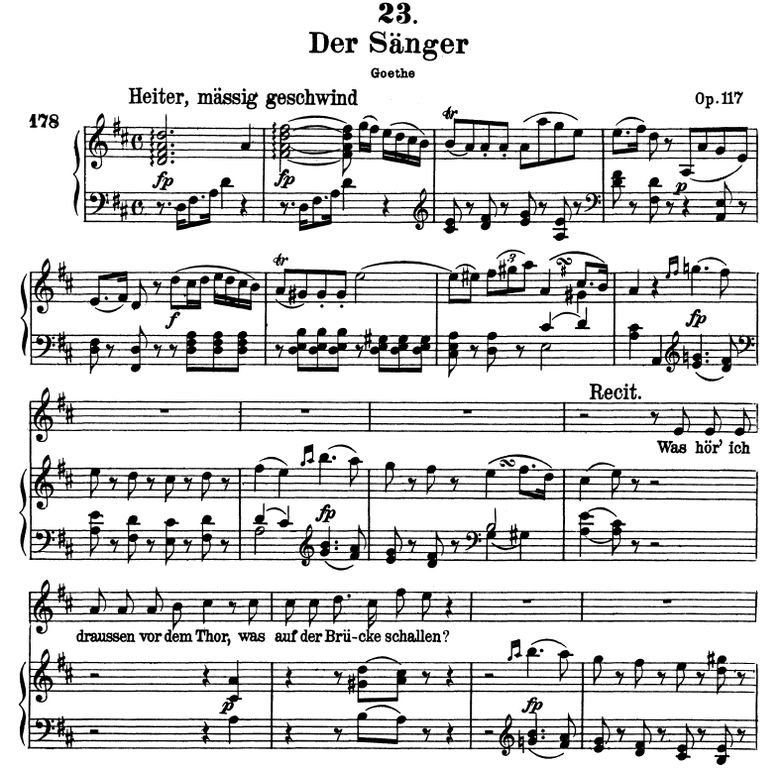 Der Sänger D.149 D Dur, F. Schubert. Band III. Pet...
