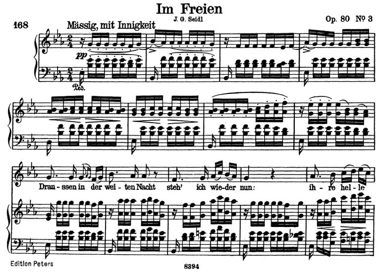 Im Freien D.880 Es-Dur, F. Schubert. Band III. Pet...