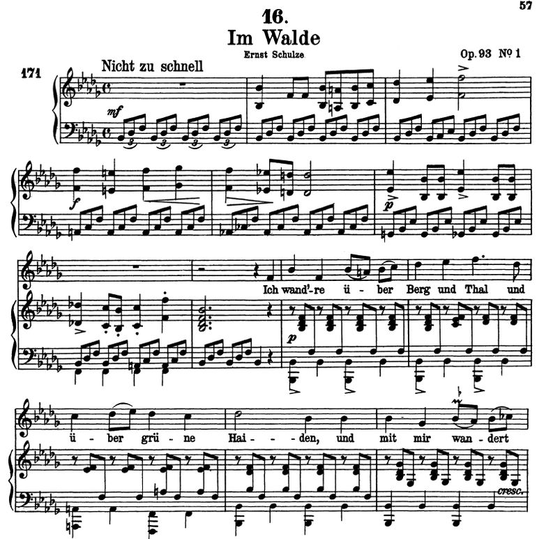 Im Walde D.708 B-Moll, F. Schubert. Band III. Pete...