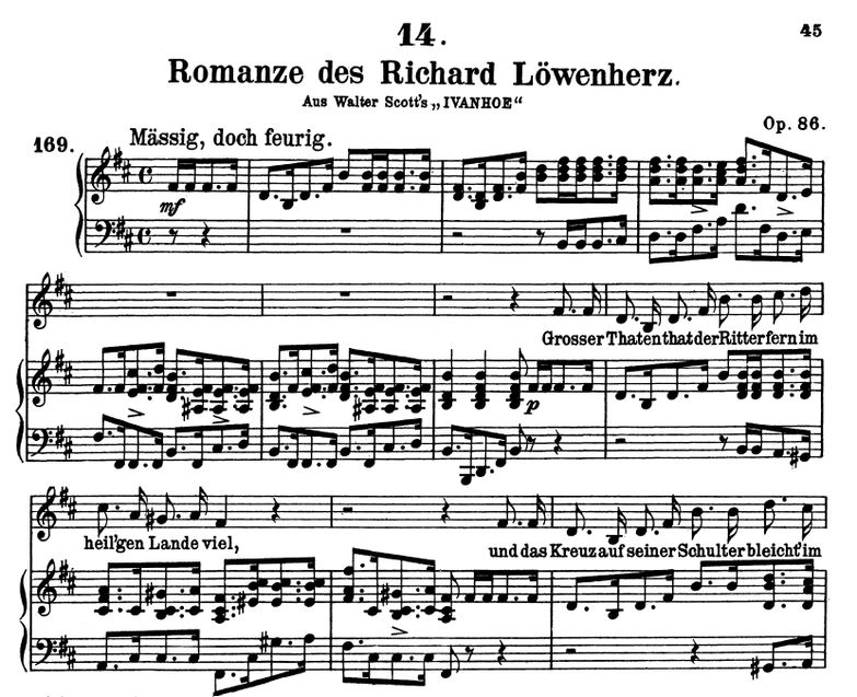 Romanze des Richard Löwenherz D.907, h-moll, F. Sc...