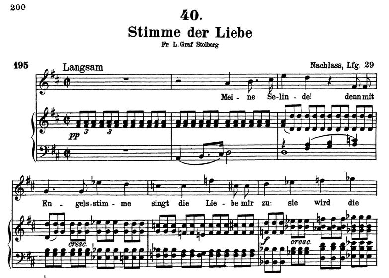 Stimme der Liebe D.412 D Moll, F. Schubert. Band I...