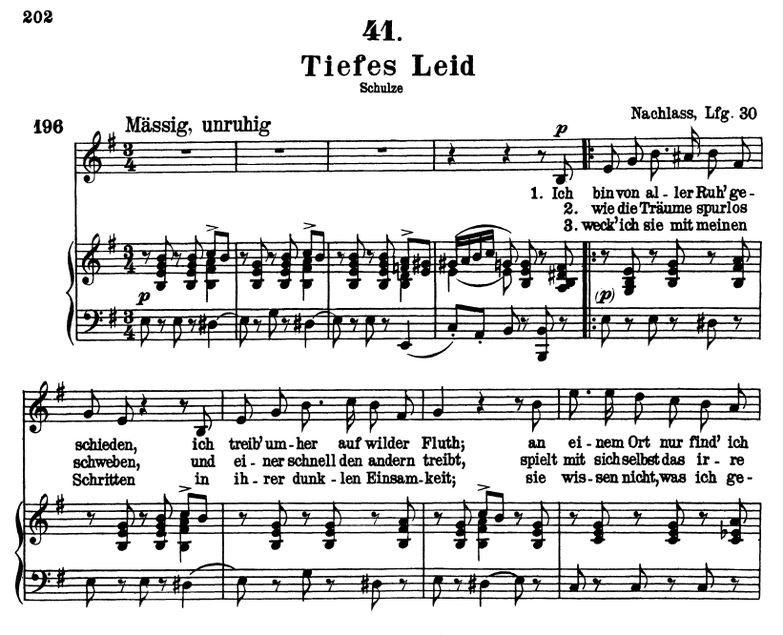 Tiefes Leid D.876 e-moll , F. Schubert. Band III. ...