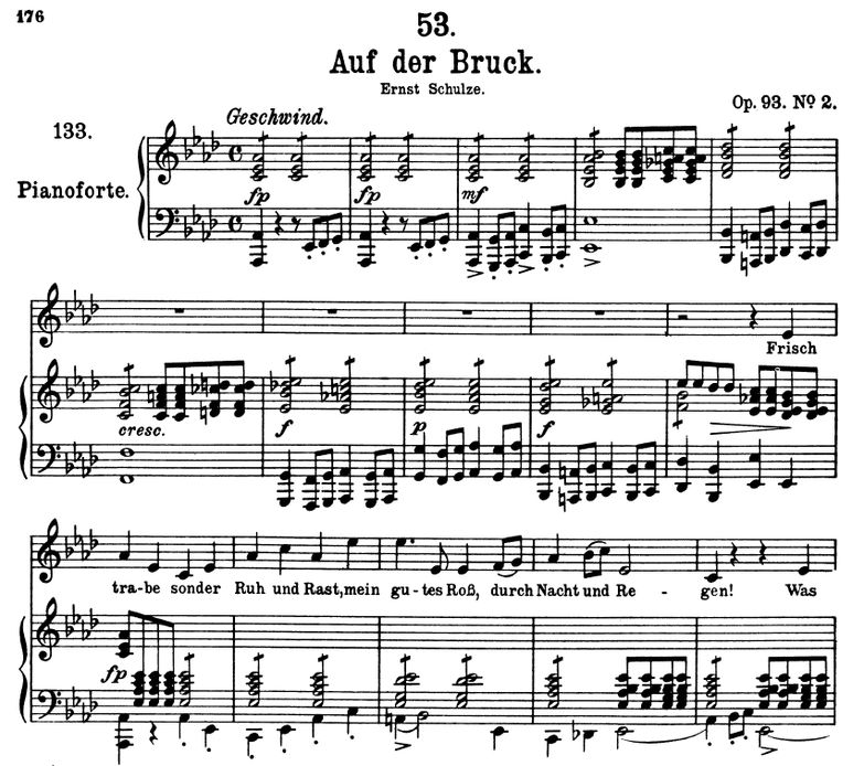 Auf der Brück D.833 As-Dur, F. Schubert. Band I. P...