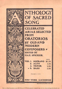 Schirmer Anthology of Sacred Song: Bass. (M. Spick...