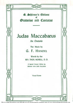 G.F.Haendel: Judas Maccabaeus, HWV 63. Vocal Score...