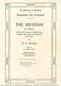 G.F.Haendel: Messiah (Spicker-Noble), Vocal Score,...