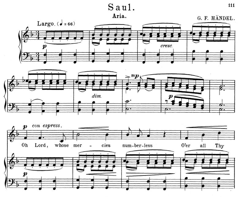 Oh Lord, whose mercies numberless. Aria for Alto/C...