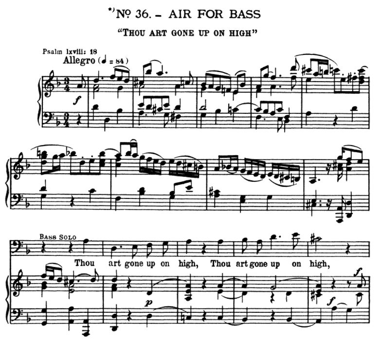Thou art gone up on High. Aria for Alto/Bass/Count...