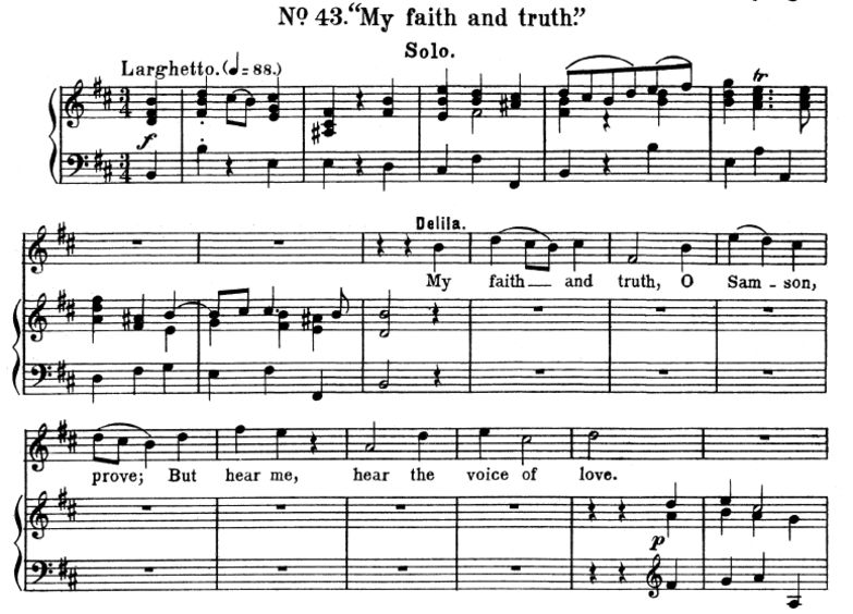 My faith and truth, O Samson. Aria for Soprano (Da...