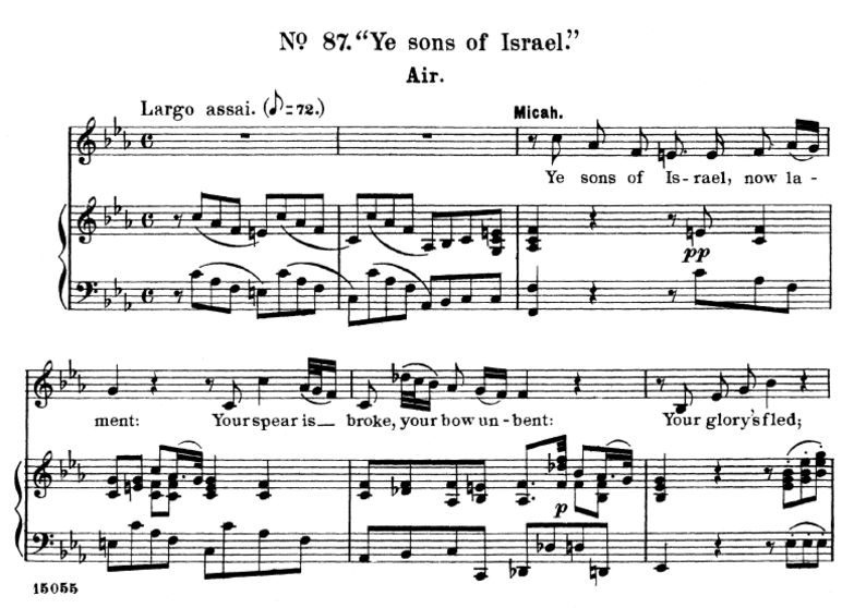Ye sons of Israel. Aria for Alto/Countertenor (Mic...