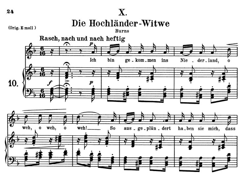 Die Hochländer-Witwe Op.25 No.10, d-moll, R. Schum...